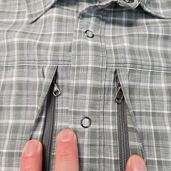 NWT 511 Tactical Covert Shirt Mens Size Medium Gray Plaid Zip Pockets Snap Front - Picture 7 of 12